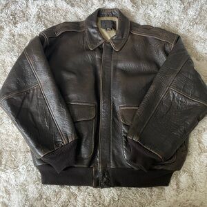 The Cockpit Type A-2 Vintage Leather Brown Bomber Jacket